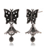 Handcrafted Oxidized Silver Butterfly Earrings – Boho Floral Dangle Ethnic Jewelry for Women (BLACKLUXE CRAFTS) - BLACKLUXECRAFTS