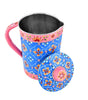Handmade Rajasthani Hand-Painted Floral Metal Water Jug with Lid – Blue & Pink Ethnic Pitcher for Home Décor & Kitchen
(BLACKLUXE CRAFTS) - BLACKLUXECRAFTS
