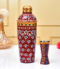 Handmade Rajasthani Hand-Painted Red Floral Metal Cocktail Shaker Set with Jigger – Ethnic Indian Barware for Home & Parties
(BLACKLUXE CRAFTS) - BLACKLUXECRAFTS