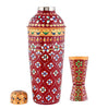 Handmade Rajasthani Hand-Painted Red Floral Metal Cocktail Shaker Set with Jigger – Ethnic Indian Barware for Home & Parties
(BLACKLUXE CRAFTS) - BLACKLUXECRAFTS