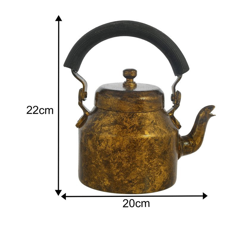 Vintage Bronze Tea Kettle with Glasses & Wooden Cart Tray – Rustic Indian Chai Set, Handmade Home Décor & Gift
(BLACKLUXE CRAFTS) - BLACKLUXECRAFTS