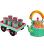 Hand-Painted Tea Kettle with Glasses & Wooden Cart Tray – Colorful Indian Chai Set, Boho Ethnic Home Décor Gift
(BLACKLUXE CRAFTS) - BLACKLUXECRAFTS