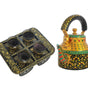 Hand-Painted Indian Tea Set with Kettle, 4 Glasses & Wooden Cart Holder – Traditional Ethnic Kitchen & Home Décor
(BLACKLUXE CRAFTS) - BLACKLUXECRAFTS