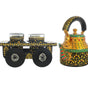 Hand-Painted Indian Tea Set with Kettle, 4 Glasses & Wooden Cart Holder – Traditional Ethnic Kitchen & Home Décor
(BLACKLUXE CRAFTS) - BLACKLUXECRAFTS