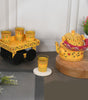 Hand-Painted Yellow Indian Tea Set with Kettle, 4 Glasses & Wooden Cart Holder – Traditional Ethnic Kitchen & Home Décor
(BLACKLUXE CRAFTS) - BLACKLUXECRAFTS