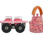 Hand-Painted Pink Indian Tea Set with Kettle, 4 Glasses & Wooden Cart Holder – Ethnic Handmade Kitchen & Home Décor
(BLACKLUXE CRAFTS) - BLACKLUXECRAFTS