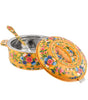 Hand-Painted Yellow Floral Serving Bowl with Lid & Spoon – Traditional Indian Handmade Tableware
(BLACKLUXE CRAFTS) - BLACKLUXECRAFTS