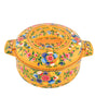 Hand-Painted Yellow Floral Serving Bowl with Lid & Spoon – Traditional Indian Handmade Tableware
(BLACKLUXE CRAFTS) - BLACKLUXECRAFTS