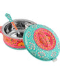 Hand-Painted Pink & Turquoise Floral Serving Bowl with Lid & Spoon – Traditional Indian Handmade Tableware
(BLACKLUXE CRAFTS) - BLACKLUXECRAFTS