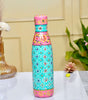 Hand-Painted Stainless Steel Water Bottle – Eco-Friendly Reusable Metal Flask with Floral & Geometric Pattern (Turquoise & Pink)
(BLACKLUXE CRAFTS) - BLACKLUXECRAFTS