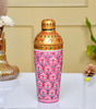 Hand-Painted Aluminium Cocktail Shaker – Barware Drink Mixer with Floral Design (Pink & Gold) (BLACKLUXE CRAFTS) - BLACKLUXECRAFTS