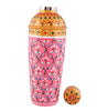 Hand-Painted Aluminium Cocktail Shaker – Barware Drink Mixer with Floral Design (Pink & Gold) (BLACKLUXE CRAFTS) - BLACKLUXECRAFTS