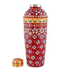 Hand-Painted Aluminium Cocktail Shaker – Barware Drink Mixer with Traditional Floral Design (Red & Gold)
(BLACKLUXE CRAFTS) - BLACKLUXECRAFTS