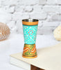 Hand-Painted Aluminium Jigger – Double-Sided Cocktail Measuring Cup for Bartenders & Home Bar (Turquoise & Gold Design) (BLACKLUXE CRAFTS) - BLACKLUXECRAFTS