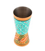 Hand-Painted Aluminium Jigger – Double-Sided Cocktail Measuring Cup for Bartenders & Home Bar (Turquoise & Gold Design) (BLACKLUXE CRAFTS) - BLACKLUXECRAFTS