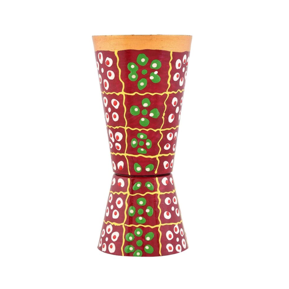 Handmade Aluminium Tumbler – Rajasthani Lacquer Painted Drinking Glass | Traditional Indian Art Cup (BLACKLUXE CRAFTS) - BLACKLUXECRAFTS