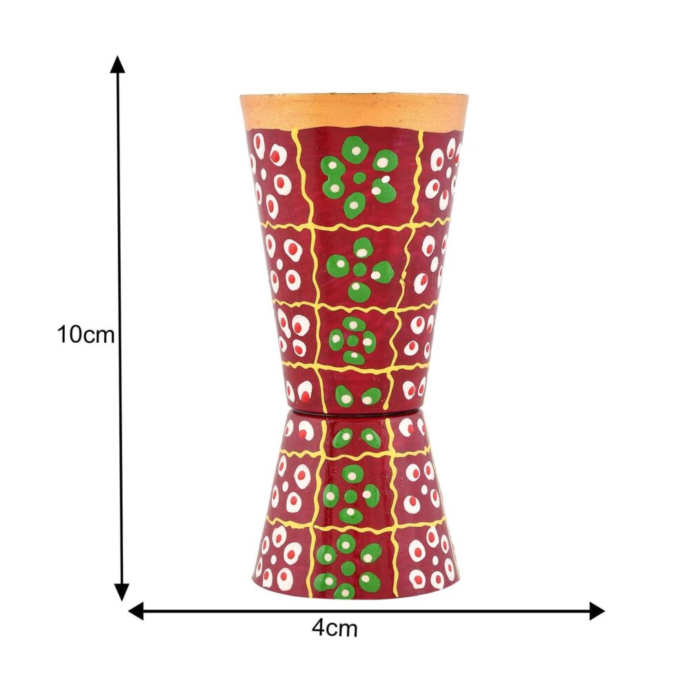 Handmade Aluminium Tumbler – Rajasthani Lacquer Painted Drinking Glass | Traditional Indian Art Cup (BLACKLUXE CRAFTS) - BLACKLUXECRAFTS