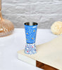 Handcrafted Aluminium Tumbler – Blue Floral Rajasthani Lacquer Painted Drinking Glass | Traditional Indian Handmade Cup (BLACKLUXE CRAFTS) - BLACKLUXECRAFTS