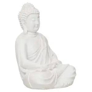 White Buddha Statue – Meditation & Zen Decor for Home, Office, Garden, Yoga & Spiritual Spaces (BLACKLUXE CRAFTS) - BLACKLUXECRAFTS