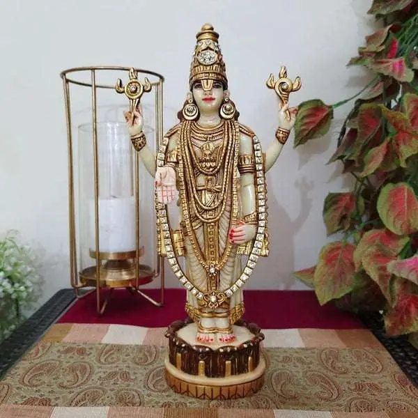 Lord Vishnu Idol – Hindu God Statue for Home Temple, Pooja, Meditation & Spiritual Decor (BLACKLUXE CRAFTS) - BLACKLUXECRAFTS