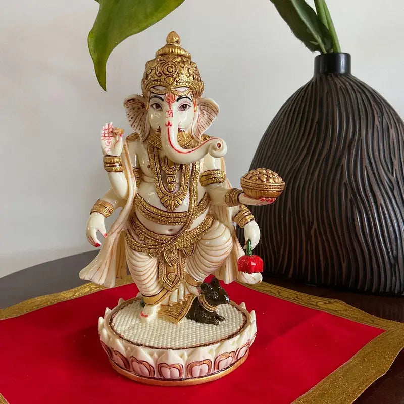 Handcrafted Standing Lord Ganesha Idol with Mouse & Modak Bowl – Hindu Resin Statue for Home Decor & Gifts
(BLACKLUXE CRAFTS) - BLACKLUXECRAFTS