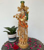 Handcrafted Lord Krishna Playing Flute Statue – Golden Hindu God Idol for Home Decor, Spiritual Gift & Meditation Altar (BLACKLUXE CRAFTS) - BLACKLUXECRAFTS
