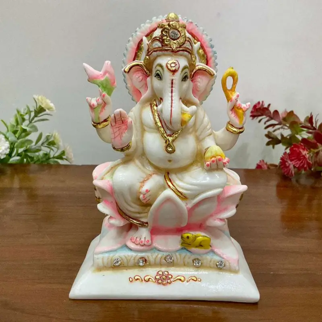 Premium Marble Lakshmi & Ganesha Idols Set – Handcrafted Hindu Deity Statues for Home Décor & Pooja (BLACKLUXE CRAFTS) - BLACKLUXECRAFTS