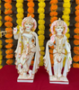 Handcrafted Marble Radha Krishna Idol Set – Hindu God Statues for Home Temple & Décor (BLACKLUXE CRAFTS) - BLACKLUXECRAFTS