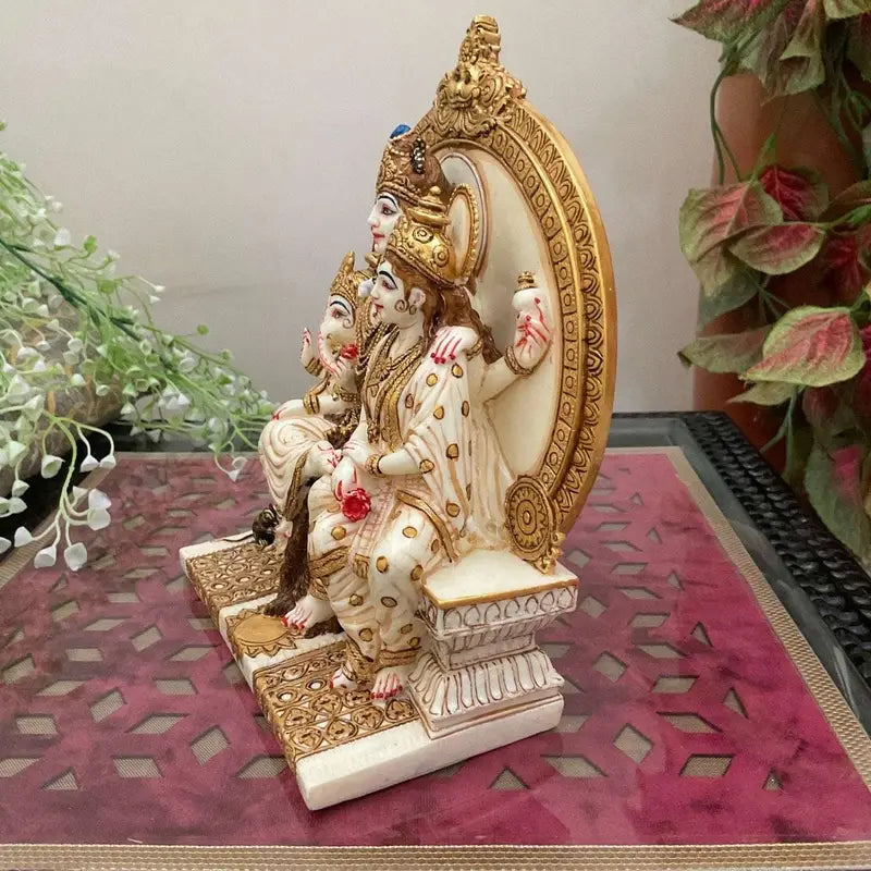 Handcrafted Shiv Parivar Idol Statue – Lord Shiva, Goddess Parvati & Lord Ganesha – Hindu Family Murti for Home Temple, Office & Gifting (BLACKLUXE CRAFTS) - BLACKLUXECRAFTS