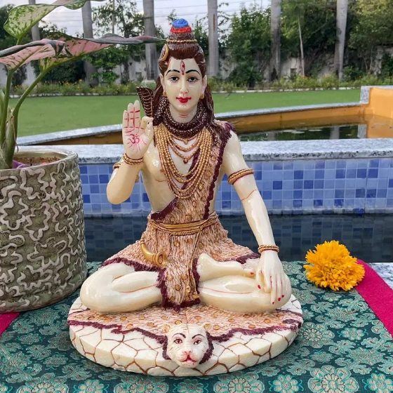 Handcrafted Lord Shiva Idol Statue – Hindu God of Meditation, Power & Spirituality – Resin Figurine for Home Temple, Office & Gifting (BLACKLUXE CRAFTS) - BLACKLUXECRAFTS