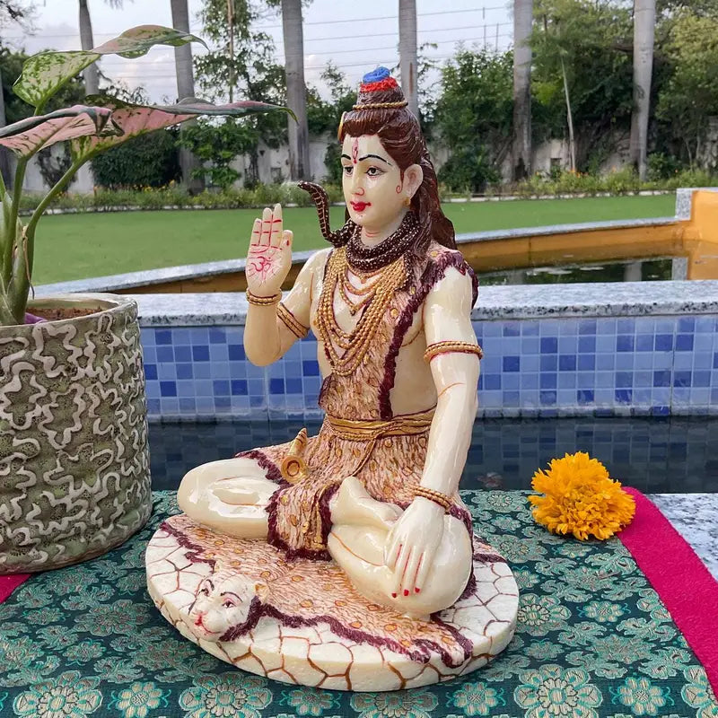 Handcrafted Lord Shiva Idol Statue – Hindu God of Meditation, Power & Spirituality – Resin Figurine for Home Temple, Office & Gifting (BLACKLUXE CRAFTS) - BLACKLUXECRAFTS