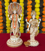 Handcrafted Lakshmi Narayan Idol Set – Lord Vishnu with Goddess Lakshmi – Resin Figurines for Home Temple, Office & Gifting (BLACKLUXE CRAFTS) - BLACKLUXECRAFTS