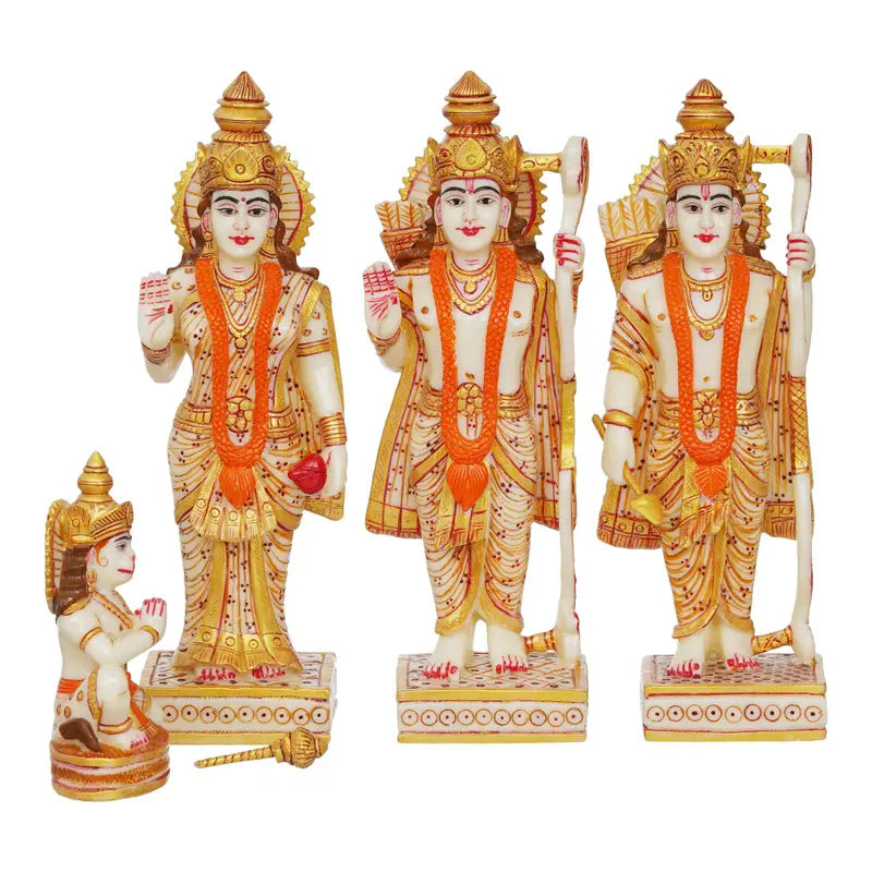 Handcrafted Ram Darbar Idol Set – Lord Rama, Sita, Lakshman & Hanuman Hindu Statue for Home Temple & Gifting (BLACKLUXE CRAFTS) - BLACKLUXECRAFTS