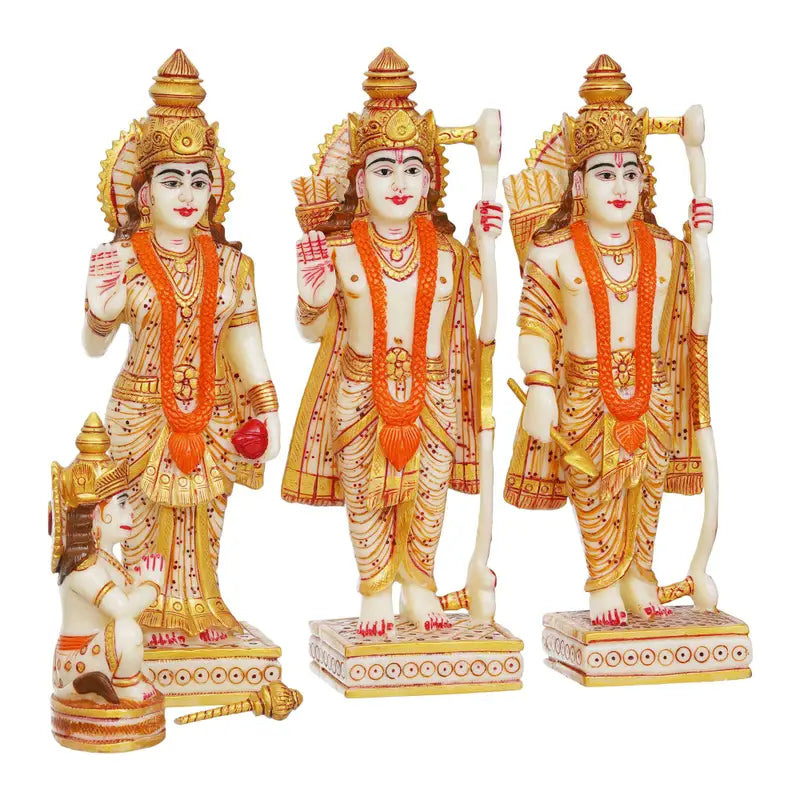 Handcrafted Ram Darbar Idol Set – Lord Rama, Sita, Lakshman & Hanuman Hindu Statue for Home Temple & Gifting (BLACKLUXE CRAFTS) - BLACKLUXECRAFTS