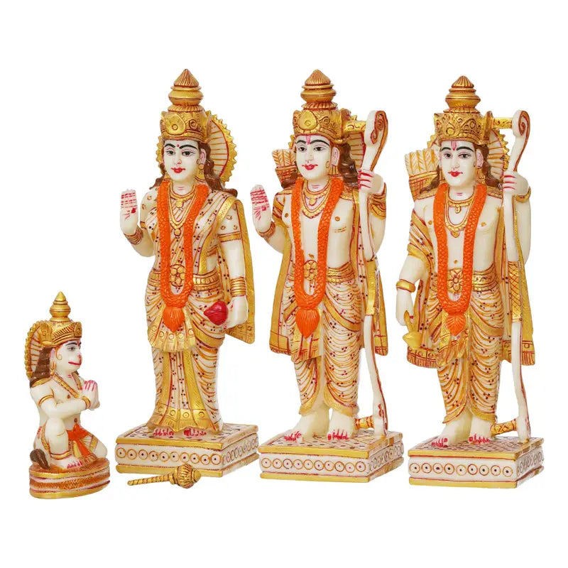 Handcrafted Ram Darbar Idol Set – Lord Rama, Sita, Lakshman & Hanuman Hindu Statue for Home Temple & Gifting (BLACKLUXE CRAFTS) - BLACKLUXECRAFTS
