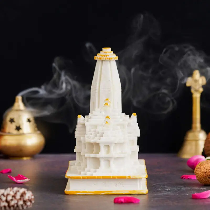 Handcrafted Ram Mandir Model – Ayodhya Temple Replica Idol for Home Temple & Spiritual Décor (BLACKLUXE CRAFTS) - BLACKLUXECRAFTS