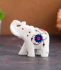 Handcrafted Marble Elephant Figurine – White Inlay Stone Art Sculpture for Home Décor & Gifting (BLACKLUXE CRAFTS) - BLACKLUXECRAFTS