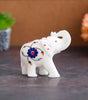 Handcrafted Marble Elephant Figurine – White Inlay Stone Art Sculpture for Home Décor & Gifting (BLACKLUXE CRAFTS) - BLACKLUXECRAFTS
