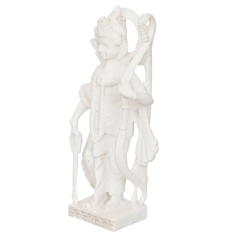 Handcrafted White Lord Rama Idol – Standing Rama Statue with Bow & Arrow for Home Temple & Spiritual Décor (BLACKLUXE CRAFTS) - BLACKLUXECRAFTS