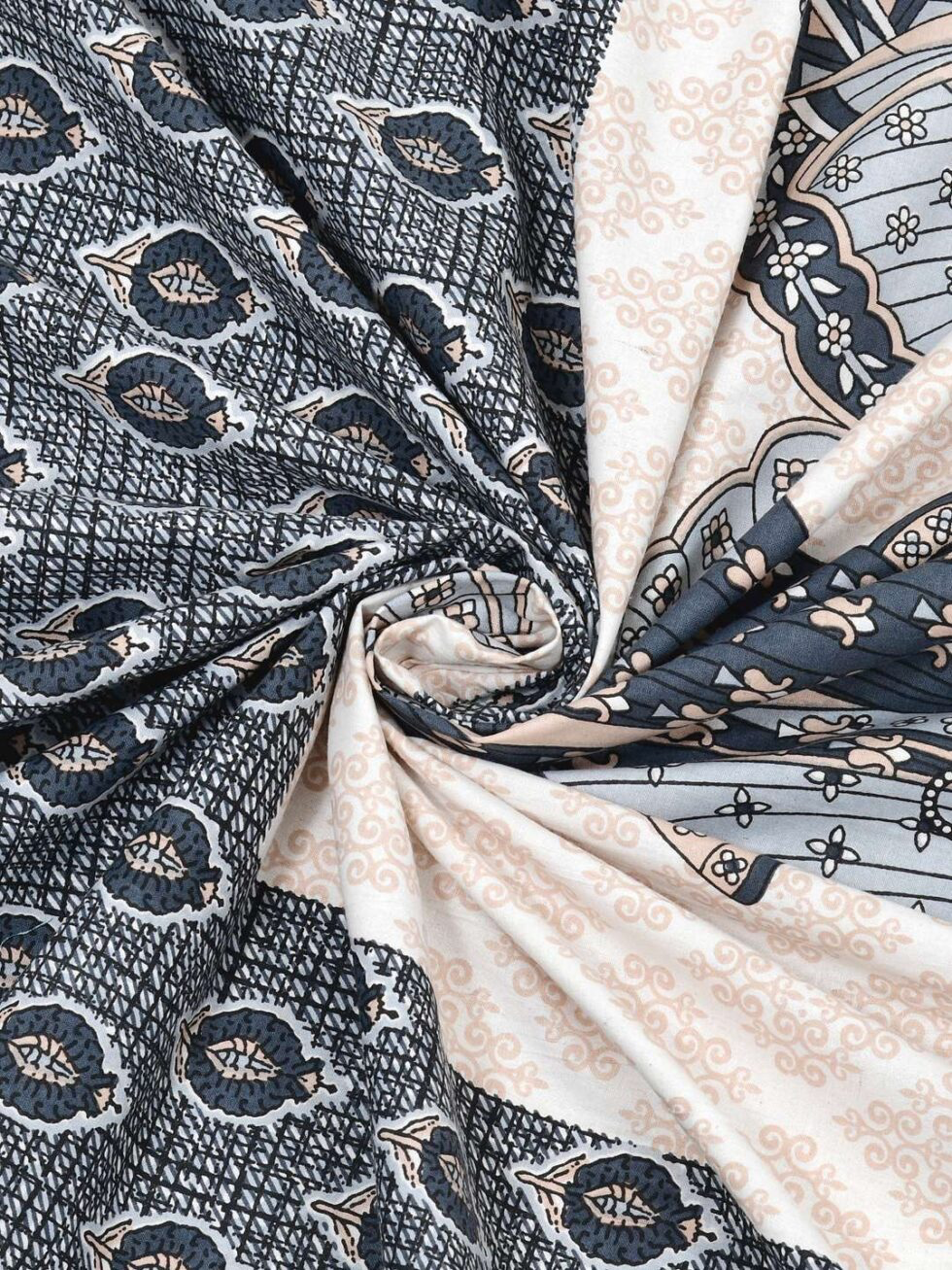 Handmade Rajasthani Block Print Cotton Bedsheet with Pillow Covers | Indian Jaipuri Double Bed Sheet | Ethnic Folk Dance Design Bedding Set (BLACKLUXE CRAFTS) - BLACKLUXECRAFTS