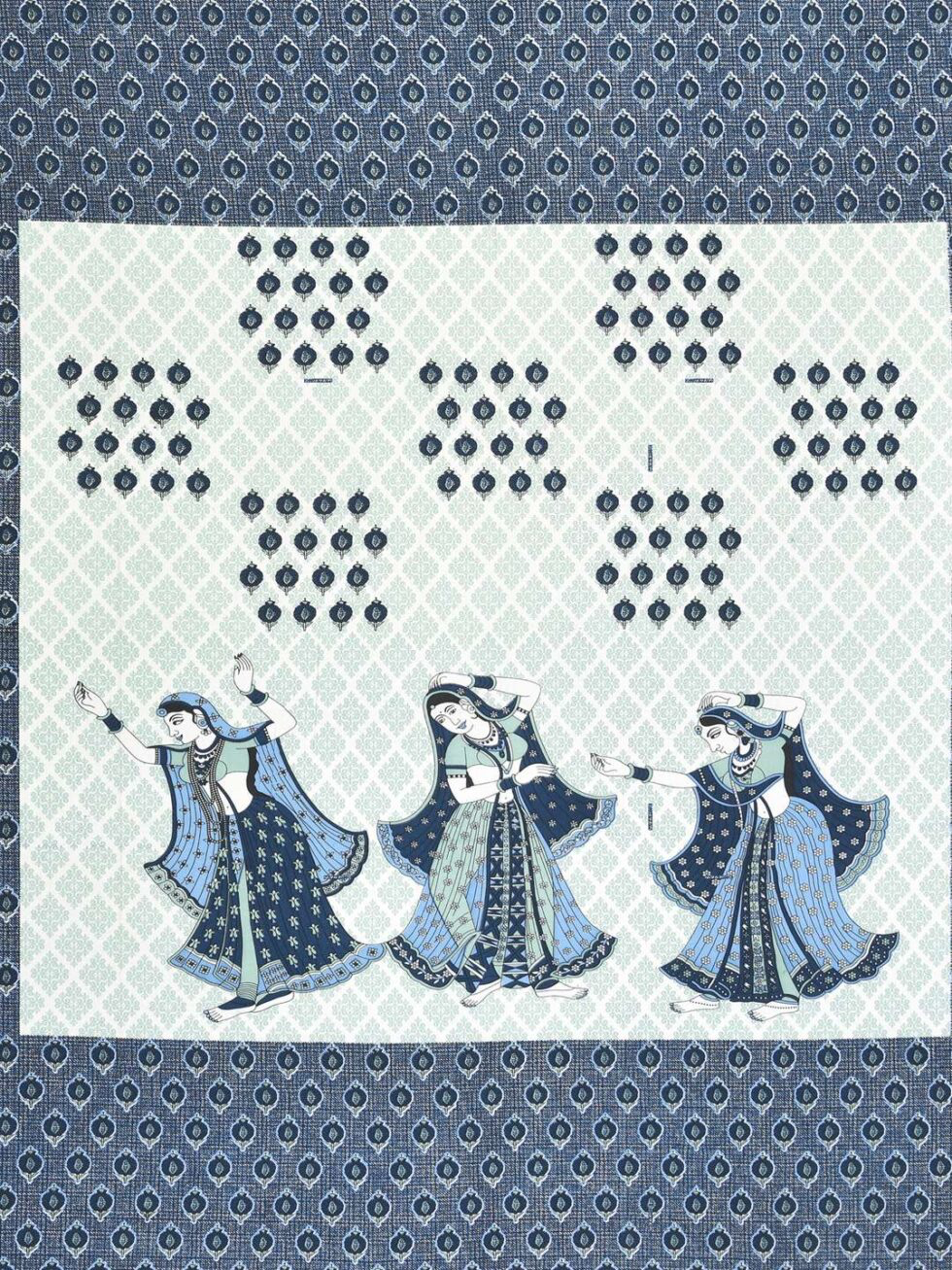 Handmade Jaipuri Block Print Cotton Bedsheet with Pillow Covers | Indian Double Bed Sheet | Traditional Rajasthani Folk Dance Design Bedding (BLACKLUXE CRAFTS) - BLACKLUXECRAFTS