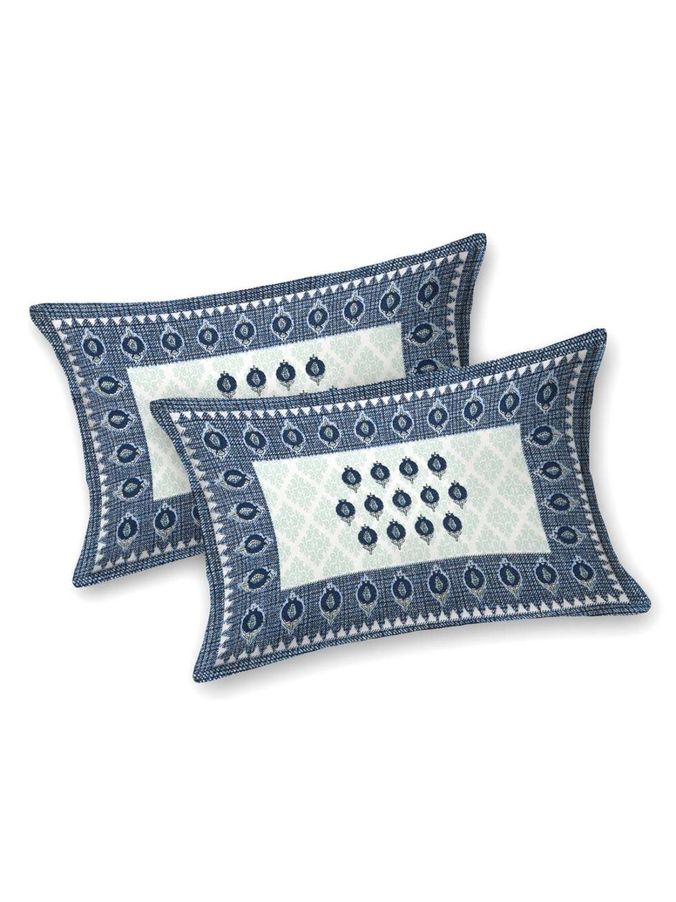 Handmade Jaipuri Block Print Cotton Bedsheet with Pillow Covers | Indian Double Bed Sheet | Traditional Rajasthani Folk Dance Design Bedding (BLACKLUXE CRAFTS) - BLACKLUXECRAFTS