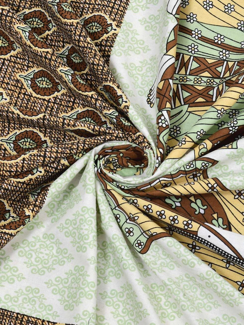 Handmade Rajasthani Block Print Cotton Bedsheet with Pillow Covers | Indian Jaipuri Double Bed Sheet | Traditional Brown Folk Dance Design Bedding (BLACKLUXE CRAFTS) - BLACKLUXECRAFTS