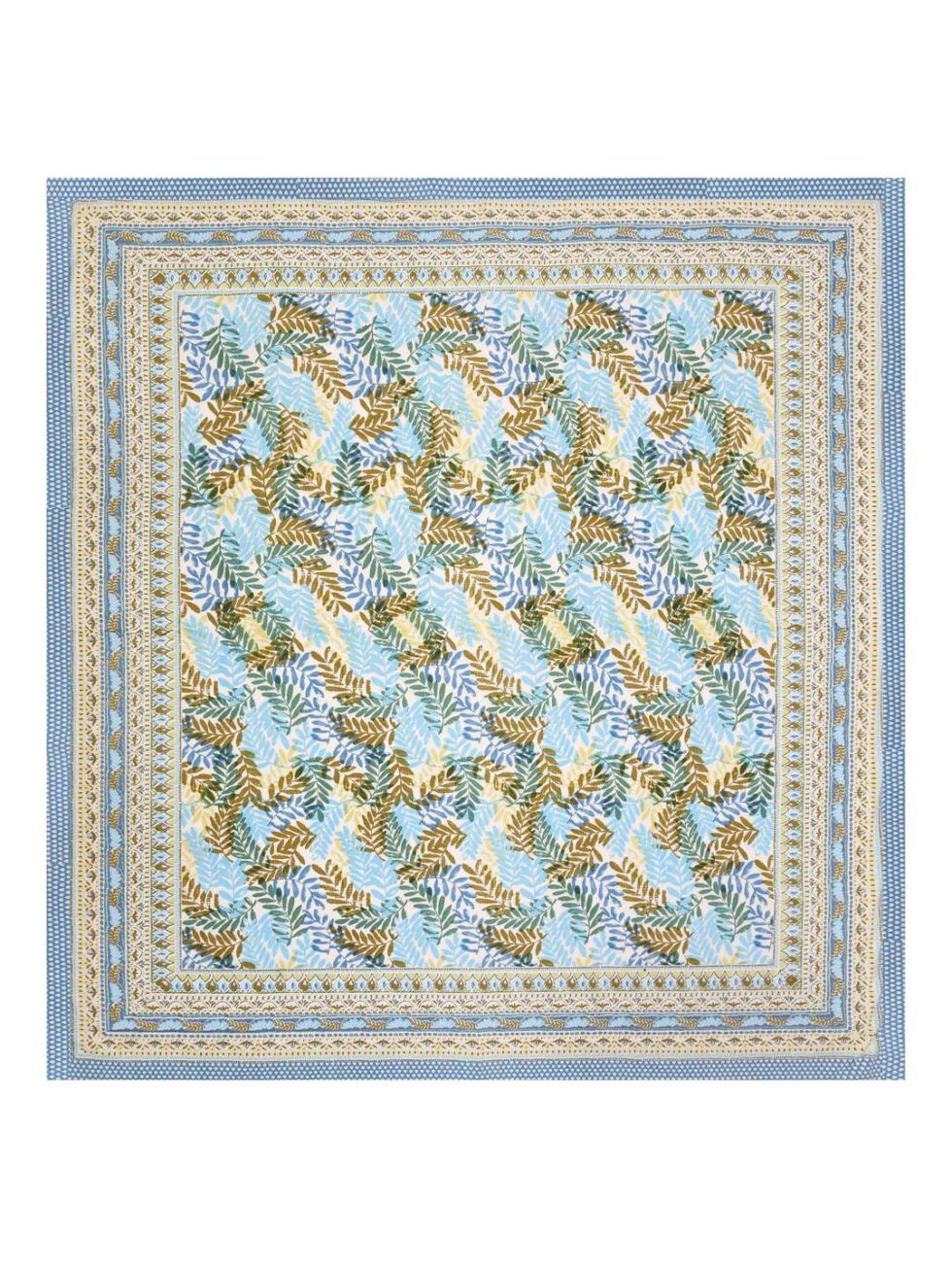 Handmade Jaipuri Cotton Bedsheet with Pillow Covers | Indian Block Print Double Bed Sheet | Blue Floral Leaf Design Bedding from Rajasthan (BLACKLUXE CRAFTS) - BLACKLUXECRAFTS