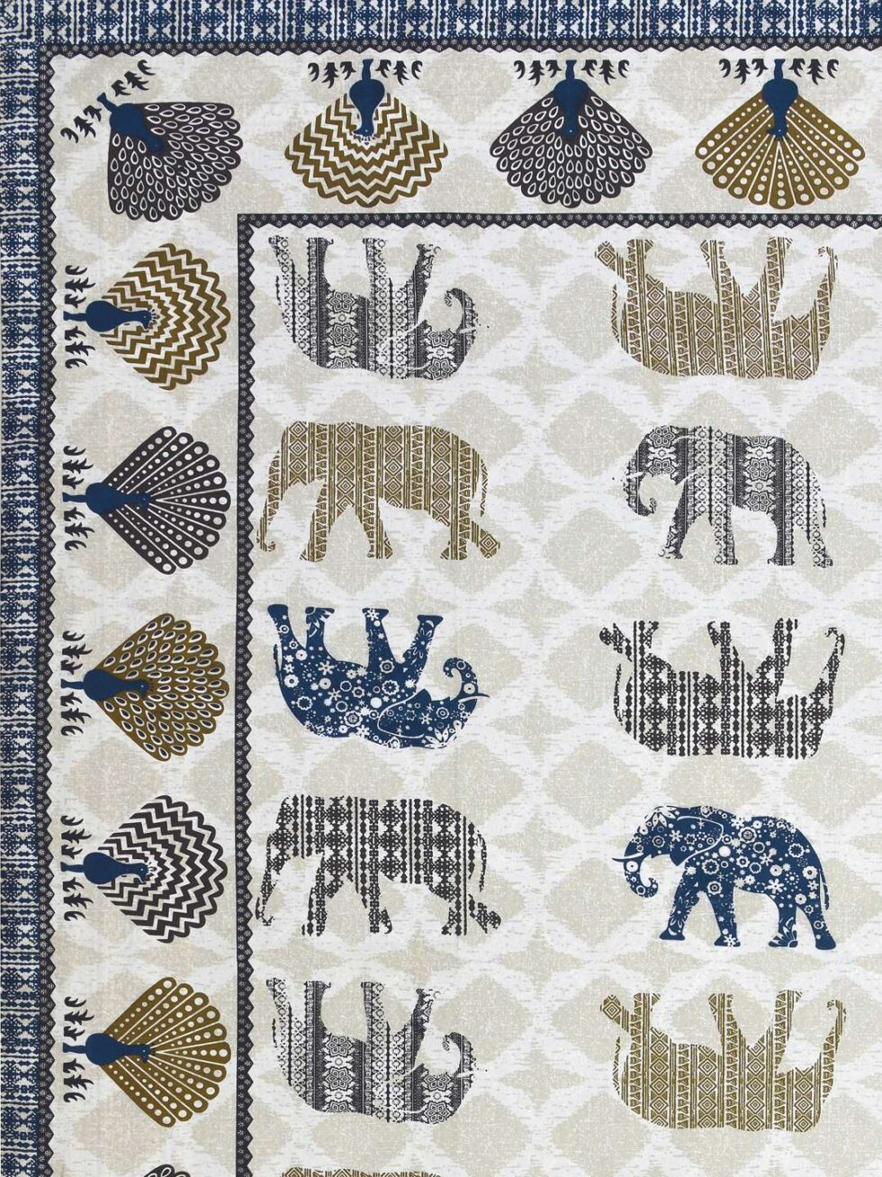 Handmade Indian Cotton Bedsheet with Elephant Block Print | Queen Size Traditional Rajasthani Jaipuri Bedspread with Pillow Covers | Boho Ethnic Home Decor (BLACKLUXE CRAFTS) - BLACKLUXECRAFTS