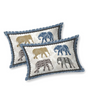 Handmade Indian Cotton Bedsheet with Elephant Block Print | Queen Size Traditional Rajasthani Jaipuri Bedspread with Pillow Covers | Boho Ethnic Home Decor (BLACKLUXE CRAFTS) - BLACKLUXECRAFTS