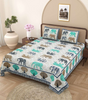 Handmade Cotton Elephant Print Bedsheet with Pillow Covers – Block Print Indian Ethnic Bedding – Queen/King Size Bedspread – Boho Home Decor from India (BLACKLUXE CRAFTS) - BLACKLUXECRAFTS