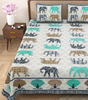 Handmade Cotton Elephant Print Bedsheet with Pillow Covers – Block Print Indian Ethnic Bedding – Queen/King Size Bedspread – Boho Home Decor from India (BLACKLUXE CRAFTS) - BLACKLUXECRAFTS