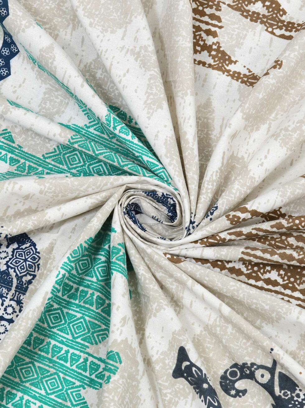 Handmade Cotton Elephant Print Bedsheet with Pillow Covers – Block Print Indian Ethnic Bedding – Queen/King Size Bedspread – Boho Home Decor from India (BLACKLUXE CRAFTS) - BLACKLUXECRAFTS