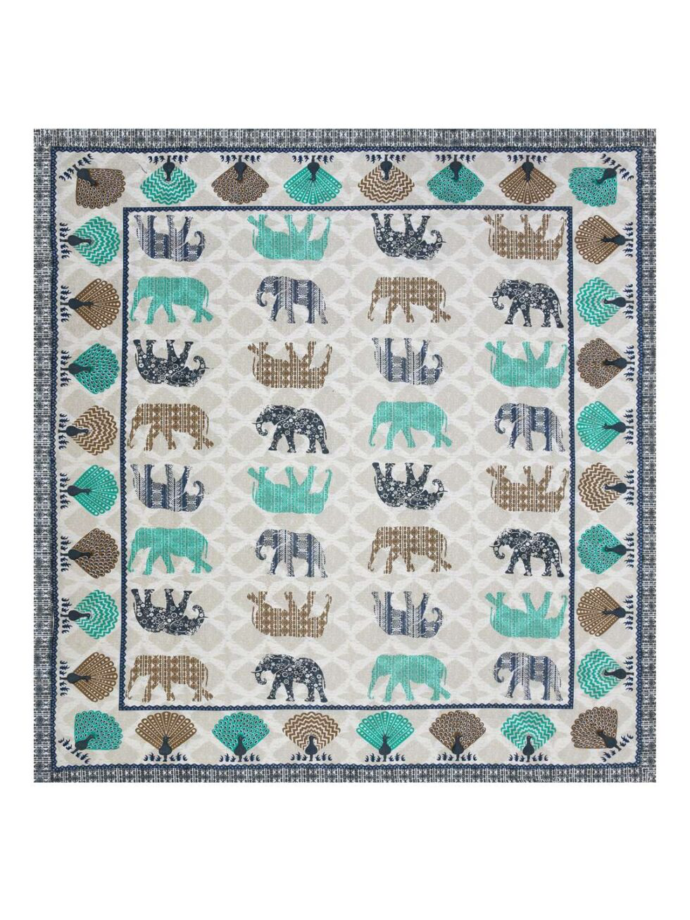 Handmade Cotton Elephant Print Bedsheet with Pillow Covers – Block Print Indian Ethnic Bedding – Queen/King Size Bedspread – Boho Home Decor from India (BLACKLUXE CRAFTS) - BLACKLUXECRAFTS